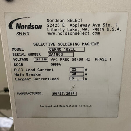 Nordson CERNO 102IL Selective Soldering Machine