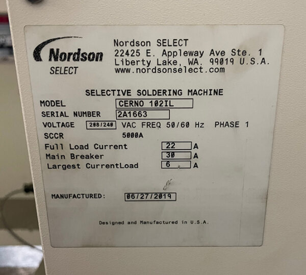 Nordson CERNO 102IL Selective Soldering Machine