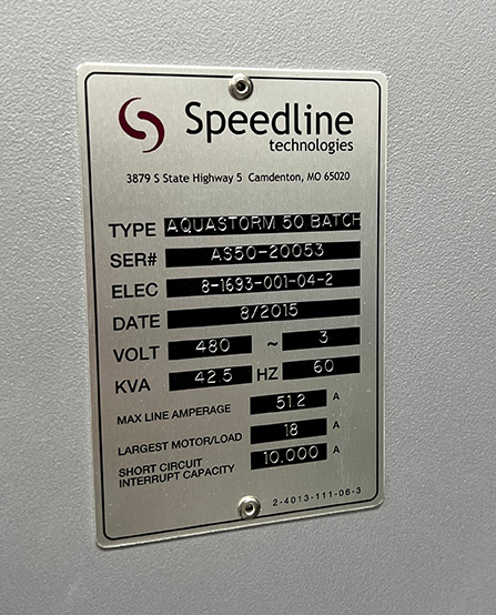 Speedline Aquastorm 50 Batch Wash