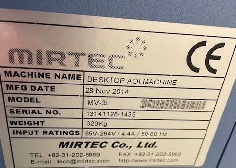 Mirtec MV-3L Benchtop AOI (2014) -1